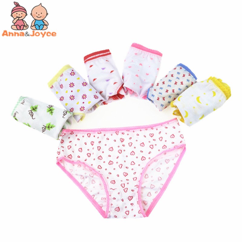 12 Pieces/Lot 100% Cotton Girls Underwear Chirdren Briefs Panties Kids Tnn0001