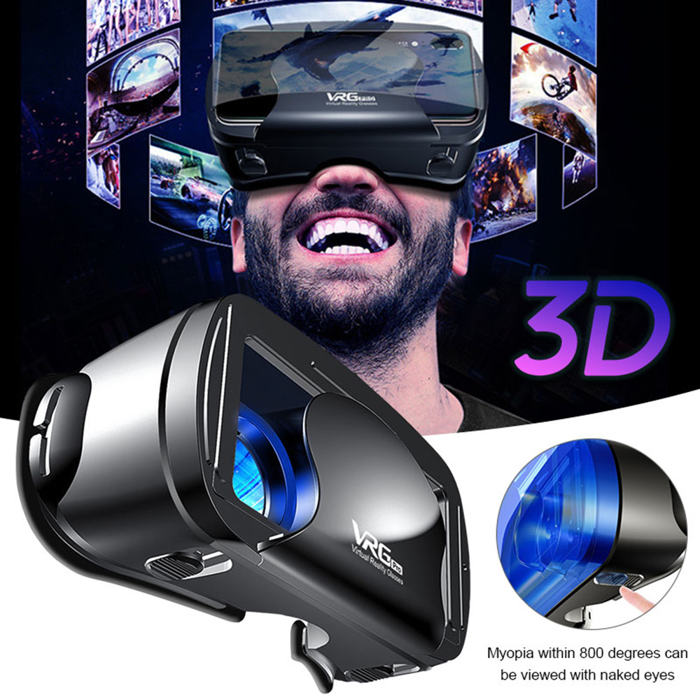VRG Pro 3D VR Glasses Virtual Reality Full Wide-Angle Screen Visual VR Glasses For 5 to 7 inch Smartphone Eyeglasses Devices
