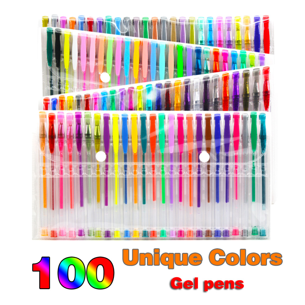 24/48/100/120 Colors Highlighter Pen Gel Pens For Art Drawing For Glitter Neon For Metallic Color for School Children Gifts