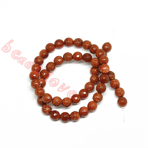 Natural Faceted Gold SandStone Round Loose Beads 16" Strand 4 6 8 10 MM For Bracelet Necklace Making (F00247)