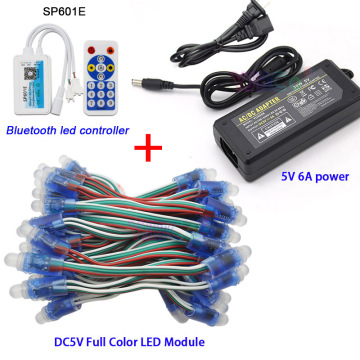 led power Supply Charger Adapter DC5V 50 Pcs WS2811 IC RGB Pixel LED Module Light Full Color IP67 ,Wifi LED SPI Controller,5V 6A