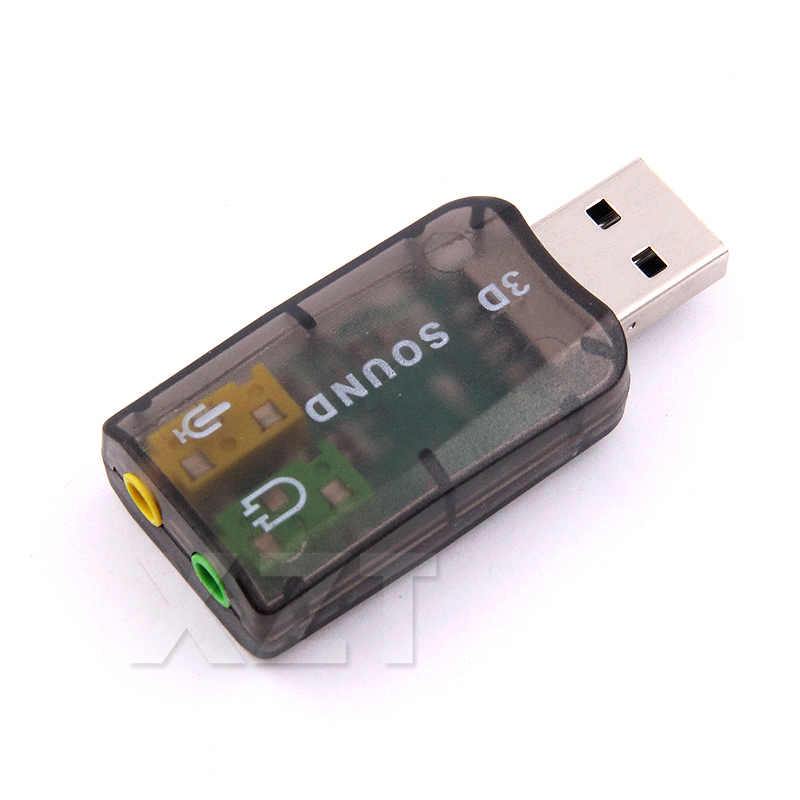 1pcs Hot Sale USB to 3D Audio USB External Sound Card Adapter 5.1 Channel Sound Professional Microphone 3.5mm connector