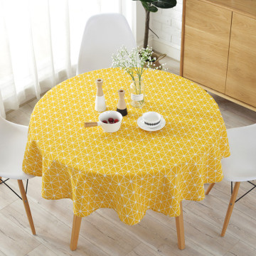 Yellow Round Tablecloth Cotton Linen Table Cloth Kitchen Decor Protective Cover Oilcloth Tablecloth Dinner Room Desk Dust Cover