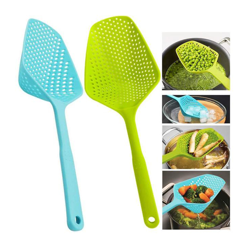 1Pcs Nylon Kitchen Scoop Colander Strainer Gadgets Drain Veggies Water Scoop Portable Home Cooking Tools Accessories
