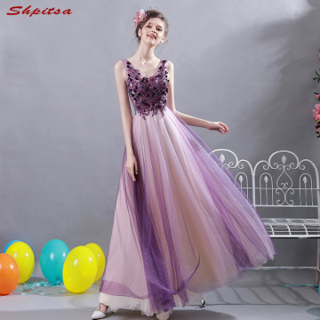 Purple Mother of the Bride Dresses Lace Beaded A Line Evening Groom Godmother Dresses