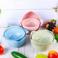 Kitchen Drain Basket Bowl Rice Washing Colander Strainer Noodles Vegetables Fruit Double Drain Storage Basket Kitchen Tools