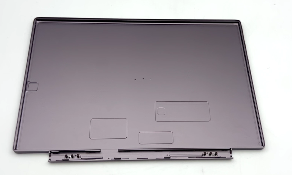 Purple aluminum laptop back panel - front view