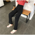 Women Wide Leg Pants 2020 Summer Thin Fabric High Waist Pockets Button Fly Long Trousers Casual Bottoms All Match B06810K