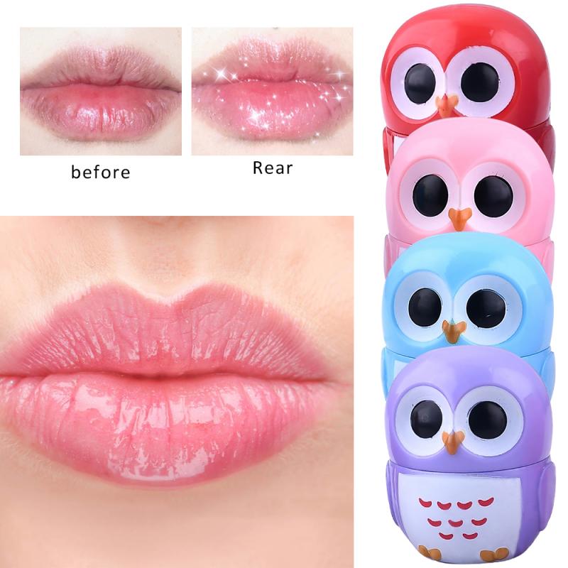 Owl Moisturizing Lip Balm Natural Plant Sphere Lip Gloss Organic Fruit Embellish Winter Lip Protector Nutritious Lipstick TSLM2