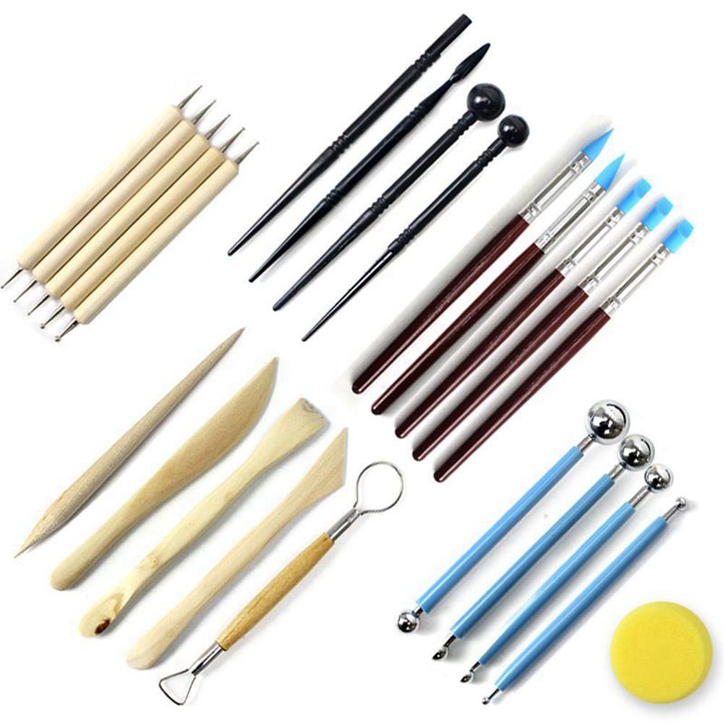 24pcs Ball Stylus Dotting Tools, Clay Pottery Modeling Set Carving Tools Rock Painting Kit for Sculpture Pottery