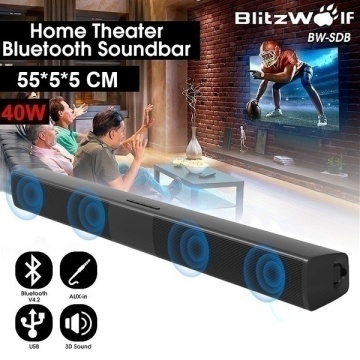 Portable Bluetooth Soundbar Speaker Wireless Sound Bar Speakers with 3 Connection Methods Home Theater Systems for TV PC