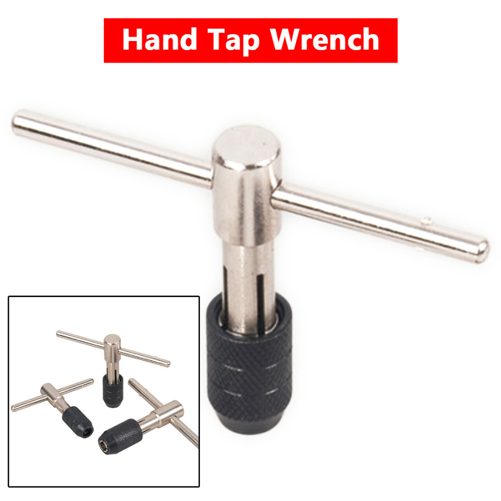 M3-M6(1/8"-1/4") Screw Tap Holder Hand Tool T Type Machine Hand Tap Wrench Screw Thread Taps Reamer
