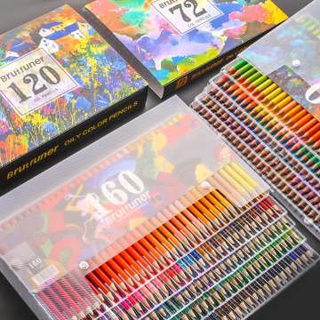 Professional Oil Color Pencils Set 48/160 Colors Artist Painting Sketching Color Pencil For Kids Students School Art Supplies