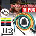 New Resistance Bands Set 11Pcs Exercise Fitness Yoga Band Rubber Loop Tube Bands Gym Fitness Exercise Pilates Yoga Brick