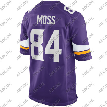 Customized Stitch American Football Jersey Men Women Kid Youth Minnesota Randy Moss Purple Retired Player Game Jersey