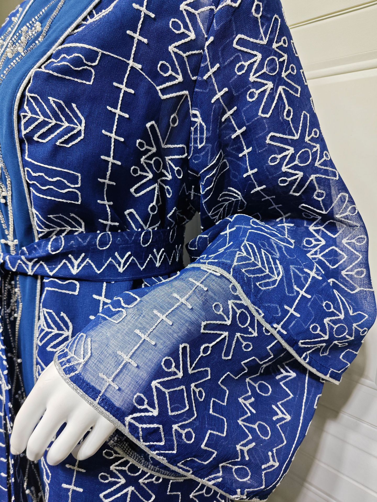 Embroidered Beaded Abaya Set AB445 (7)
