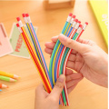 4 Pieces Korean stationery cute Candy Color Soft Flexible Standard Pencils School Fashion Office