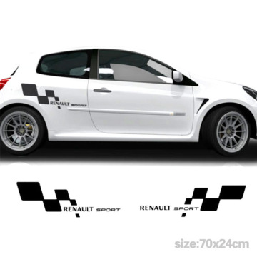 Automobile 2pcs FOR Renault Sports Full Kit Side Racing Stripes Decal Graphics Car Cup Stickers car styling DA-G5786