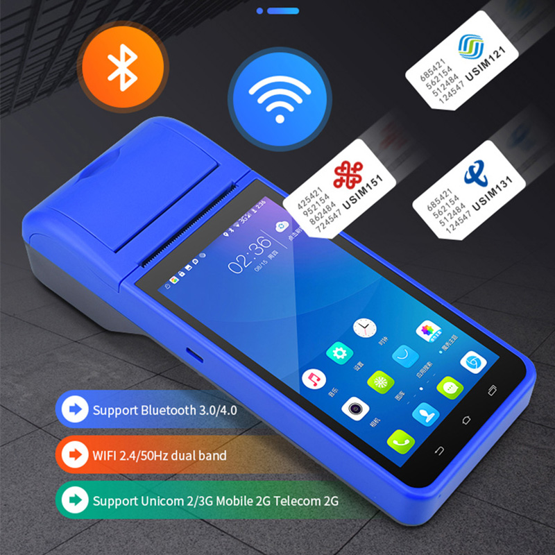 RADALL POS Terminal POS System PDA Barcode Scanner Android 3G WIFI Bluetooth Wireless Receipt-Bill Printer Scanner Device RD6000
