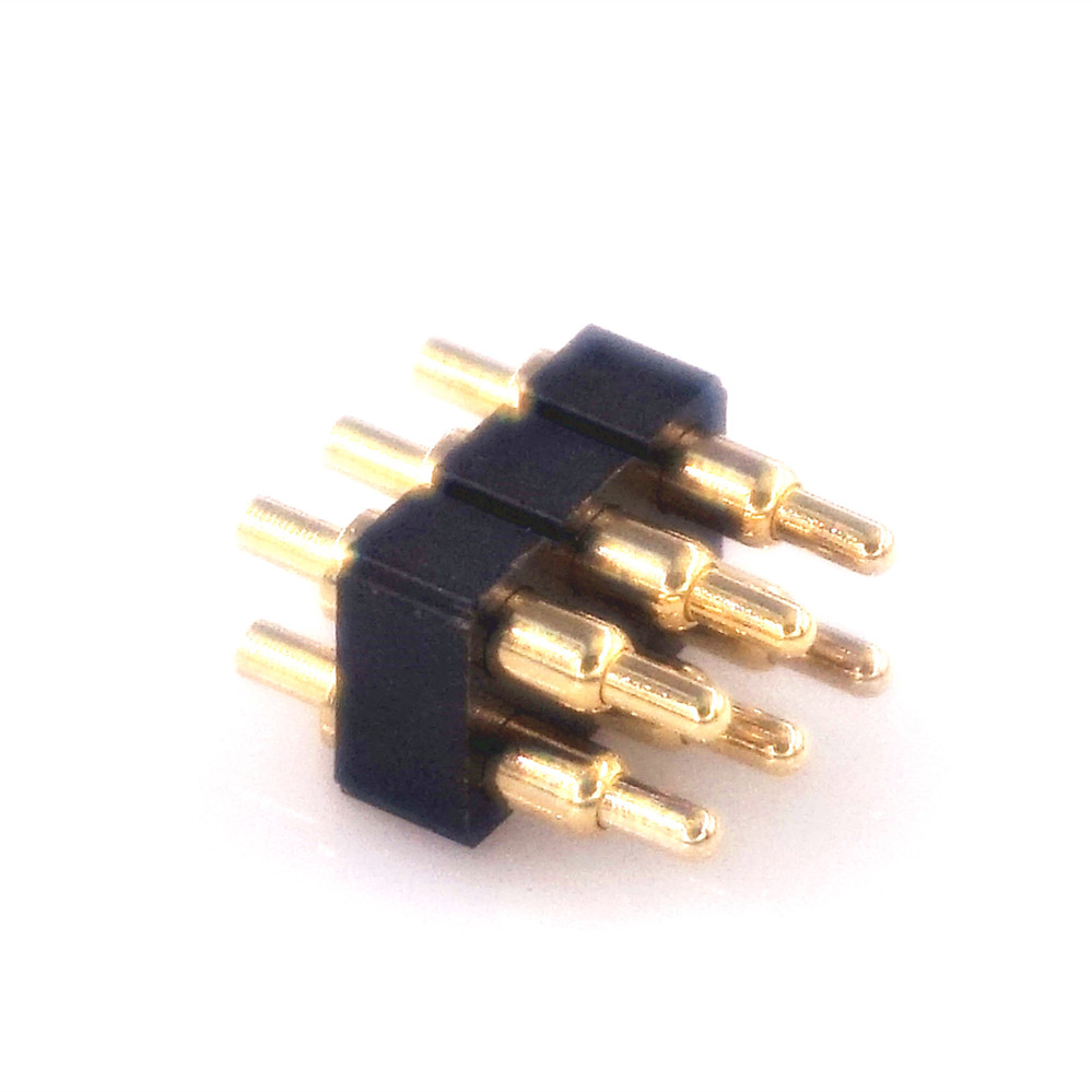 10pcs Spring Loaded Pogo Pin Connector 6 Pin 7.0 mm Height PCB Through Holes Dual Row 2.54 mm Pitch 2x3 Position Gold 1U 80gf