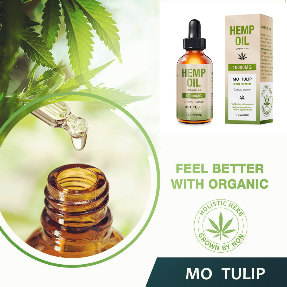 MO TULIP 10000mg Hemp Oil 30ML CBD Oil Organic Pure Essential Oil Herbal Drops Body Relieve Stress Oil Skin Care Help Sleep