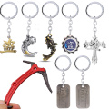 New Movie Tomb Raider Keychain Laura Pickaxe Ice Axe Red Metal Keyring Holder Men Chaveiro Car llaveros Souvenir