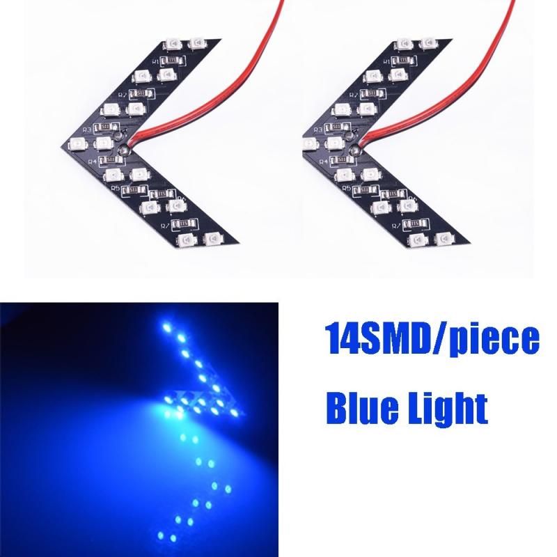 2pcs 14 SMD Car Turn Signals Arrow Panel LED Turning Light for Car Auto Rear View Mirror Indicator Turn Signal Lamp 12V DC