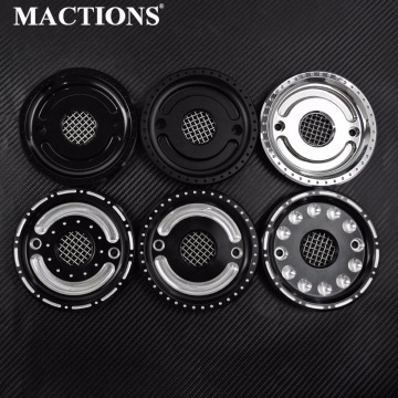 MACTIONS Pulley Cover With Mesh Countershaft Front Pulley Cap Black Chrome For Harley Sportster XL 2004 - 2015 2016 2017 2018