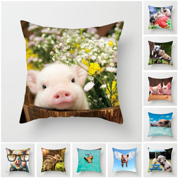 Fuwatacchi Animal Throw Pillows Dog and Pig Cushion Cover Pillow Cover for Sofa Bedroom Linen Pillowcase Decorative Pillowcases