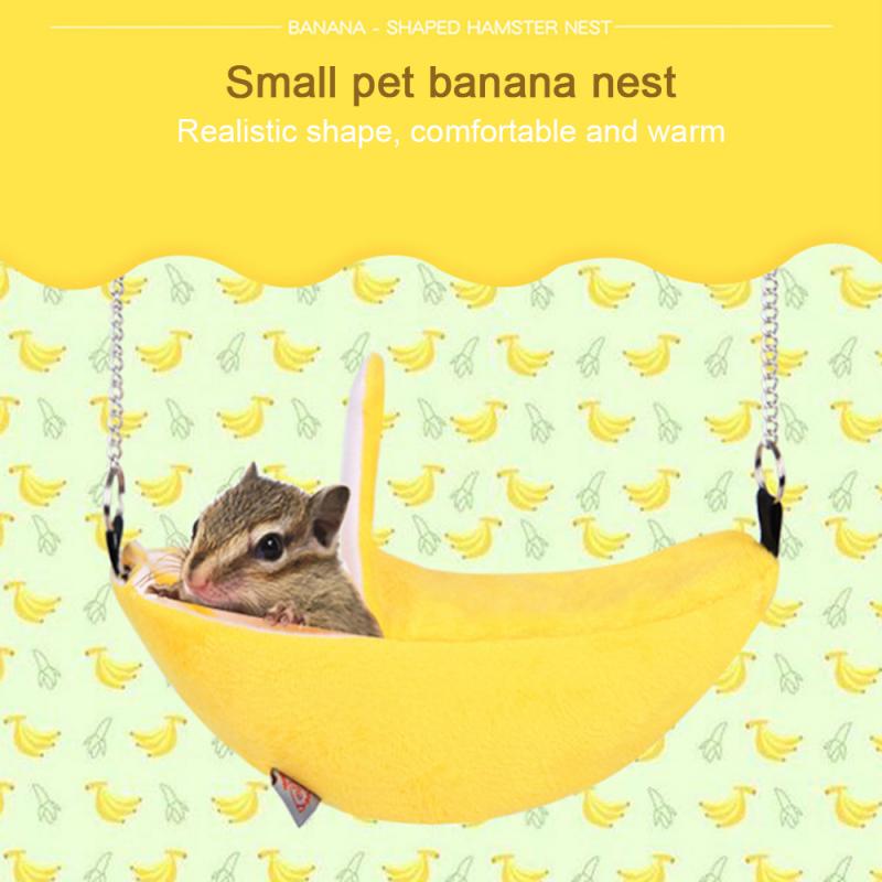 Hamster Cotton Nest Banana Shape House Hammock Bunk Bed House Toys Cage For Sugar Glider Hamster Small Animal Bird Pet Supplies