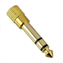 New Stereo Jack Audio Adapter Connector 3.5mm to 6.35mm gold headphone jack plug audio adaptor For Mic Mixer Amplifier Speaker
