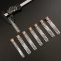 (50pieces/pack) 12*75mm Laboratory Clear plastic test tubes round bottom tube vial with cork