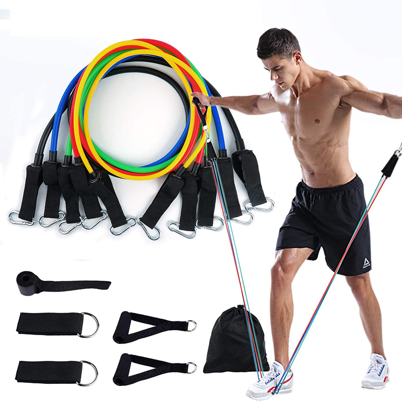 11 Piece Yoga Resistance Rubber Bands Indoor Outdoor Fitness Gum Equipment Pilates Sport Training Workout Elastic Bands
