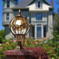 Outdoor Pillar Lamp Wall Lamp European Globe Door Post Lamp Waterproof Exterior Black Round Ball Garden Yard Pillar Lighting