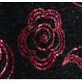 Black Red Sequin Fabric Wholesale