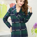 Autumn Winter Women Jacket 2020 New Plaid Blended Woolen Coat Fashion Double-Breasted Casual Slim Wool Coat Outerwear Female