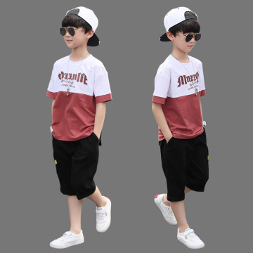 New Summer Boys Clothing Sets Children T-shirt Short Sleeve +Pants Set Two Pieces Set Kids Baby Boys Clothes 6 8 10 11 12 Years