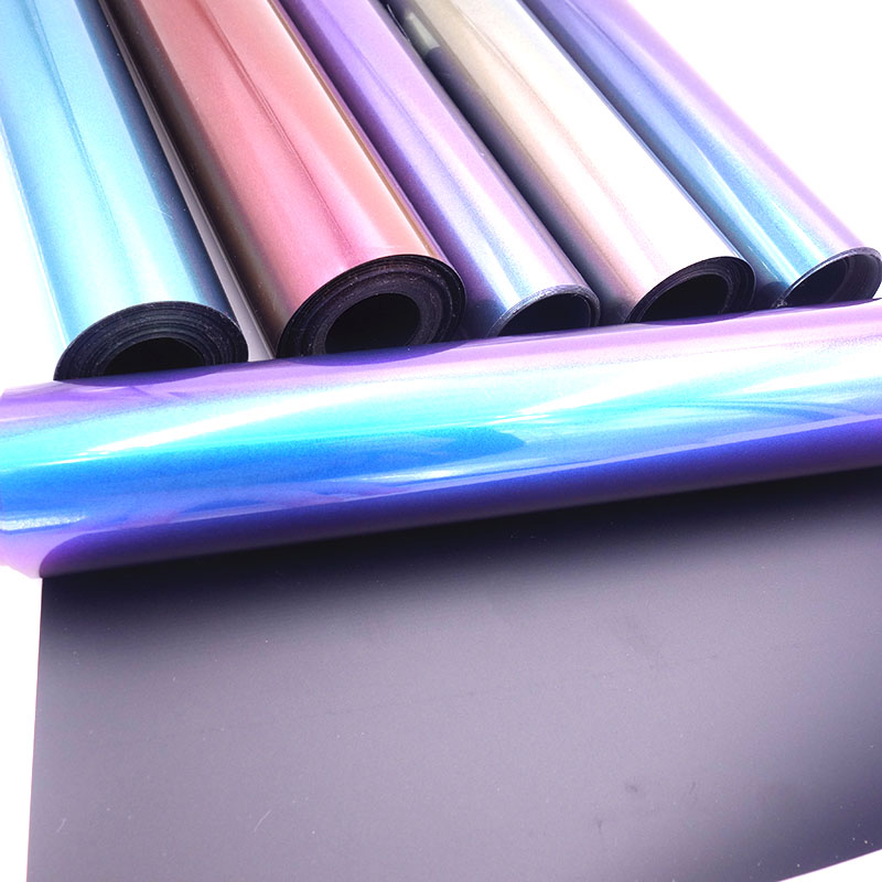 1 roll 10"x20"/25cmx50cm Laser Metallic Symphony Heat Transfer Vinyl Hologram Rainbow PU Press T-shirt Iron On HTV Film