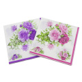 10pcs 33*33cm Pink Purple Flower theme paper napkins serviettes decoupage decorated for wedding party virgin wood tissues