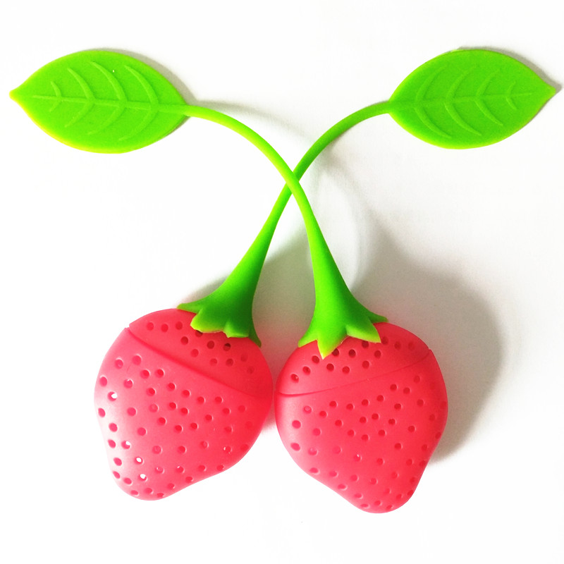 Silicone Strawberry Design Loose Tea Leaf Strainer Herbal Spice Infuser Filter Tools