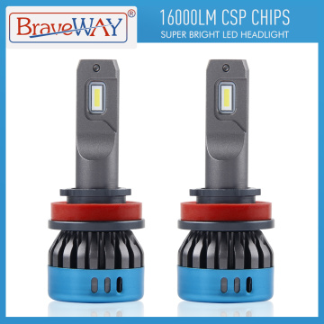 BraveWay Car LED Headlight Bulbs Auto Lights H1 H4 H8 H11 9005 HB3 9006 HB4 H7 LED Fog Lamps 16000LM 6500K 50W 12V 24V CSP Chips