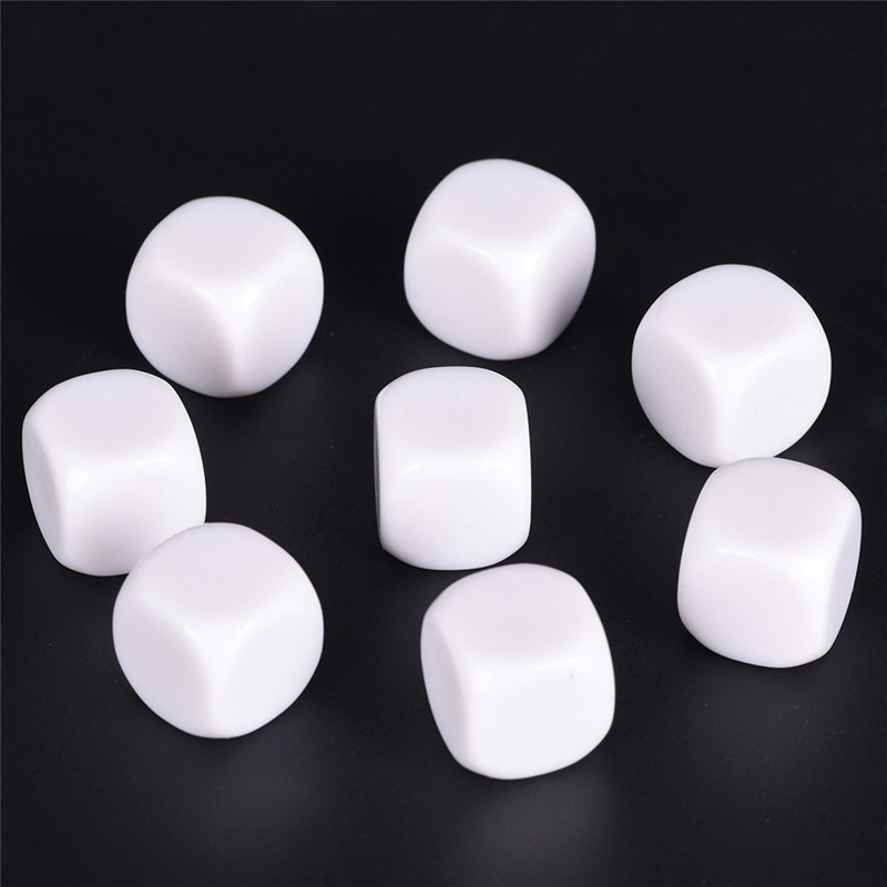 White 10PCS/Lot 16mm Gaming Dice Standard Six Sided Round Corner Die RPG For Birthday Parties Other Game Accessories