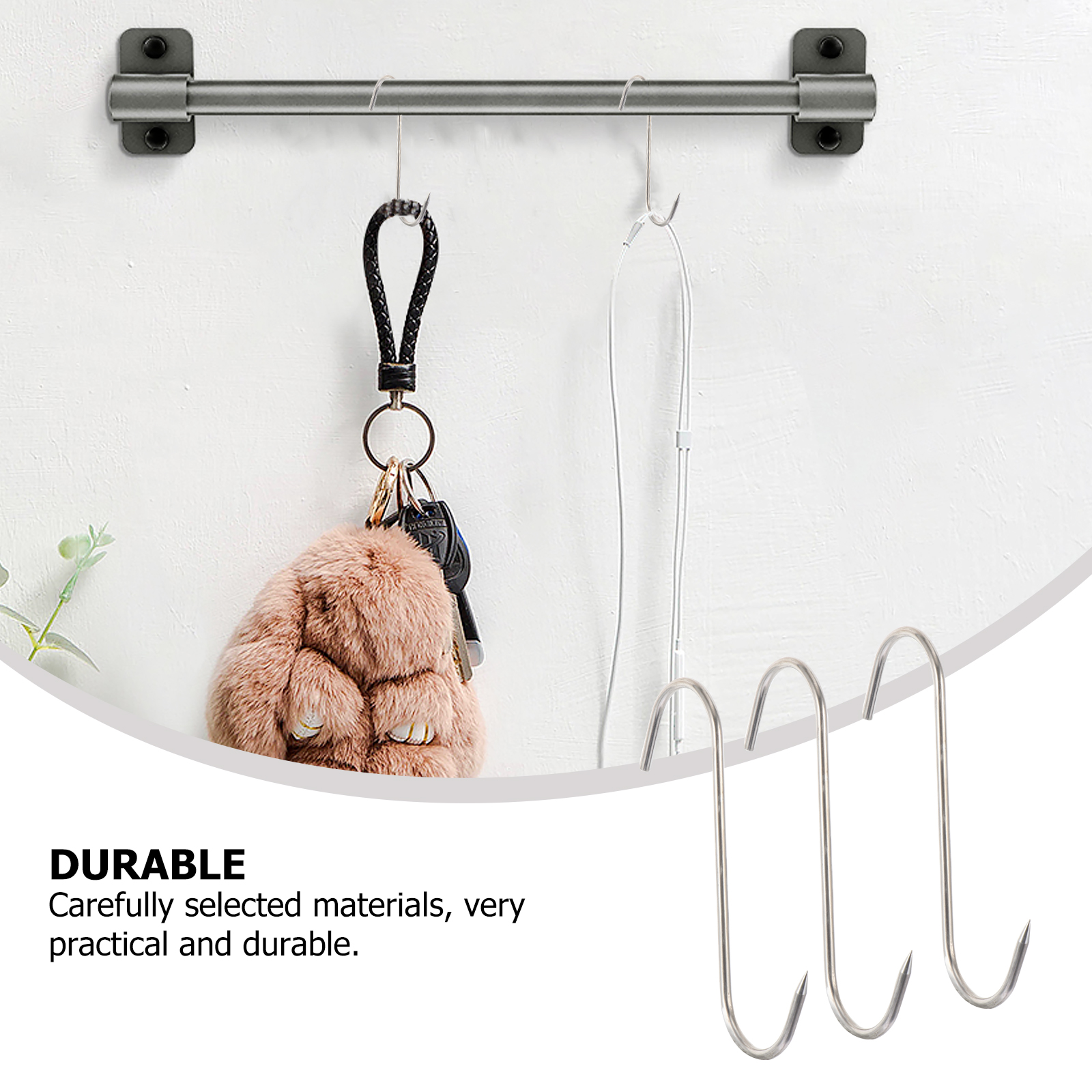 10PCS Durable Butcher Hook Meat Hook Pork Hook for Hanging Kitchen Ornament Decoration for Bacon Meat Hams Processing