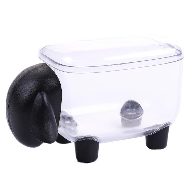 Creative Mini Cute Sheep Plastic Container Cotton Swab Storage Jewelry Box Household Dust-proof Desktop Makeup Desk Organizer