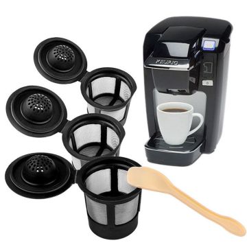 3Pcs Reusable Coffee Filters With Coffee Spoon Refillable Tea Pods Filter for Keurig Breville K Cup Coffee Dripper Tea Baskets