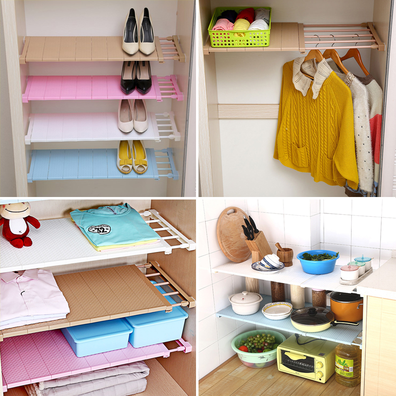 DIY Adjustable Closet Organizer Storage Shelf Wall Mounted Wardrobe/Kitchen Storage Holders Racks Wall Shelf Cabinet Holders