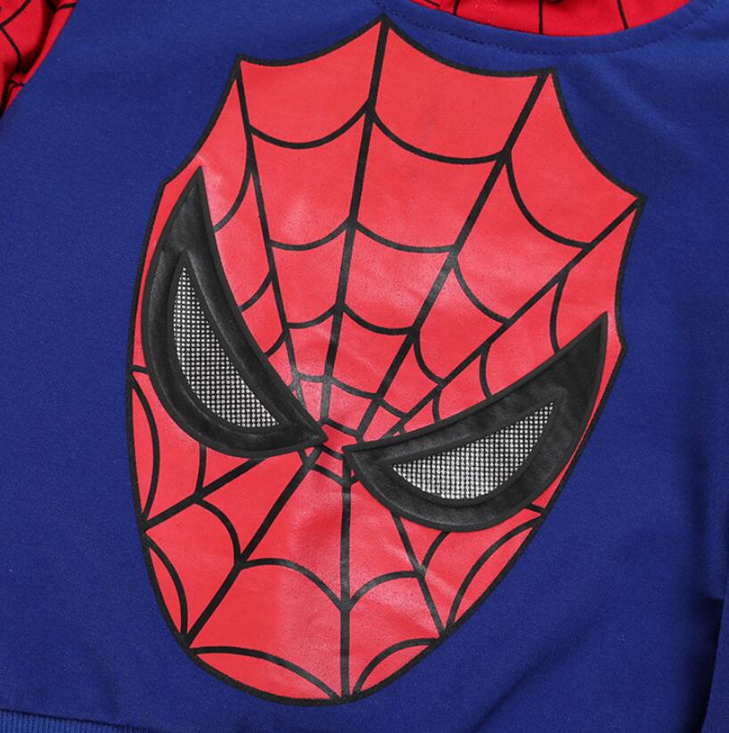 Spiderman children costume boys clothing sets spring coat kids Pant 2pcs clothes Set girls hoodies and sweatshirt trousers baby