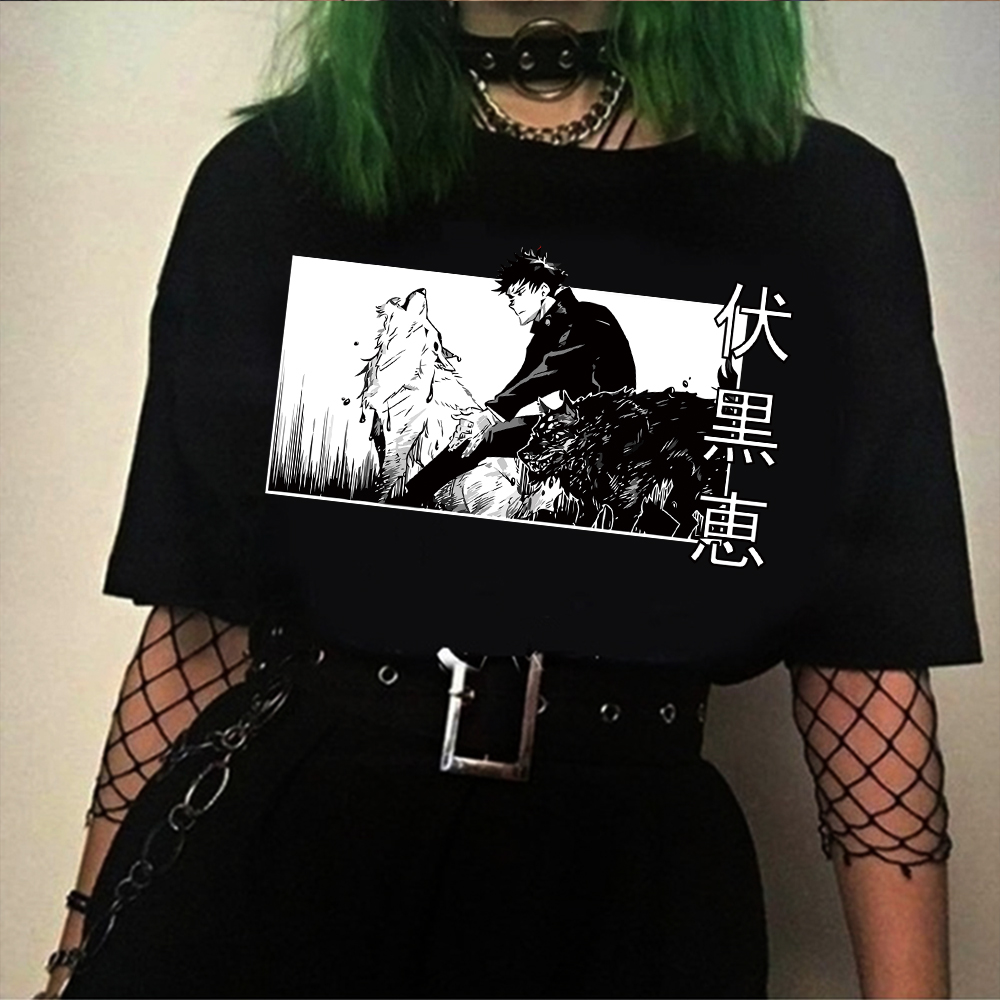 Jujutsu Kaisen Shirt Anime Men Oversized Streetwear Harajuku Tee Manga Tops Unisex