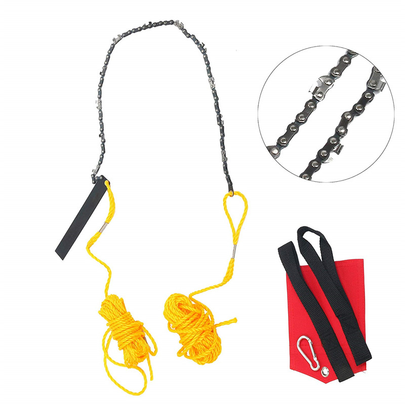 Hand Zipper Saw Rope-and-Chain Saw High Reach Limb Hand Chain Saw-Comes with Ropes Throwing Weight Pouch Bag Woodworking Tools