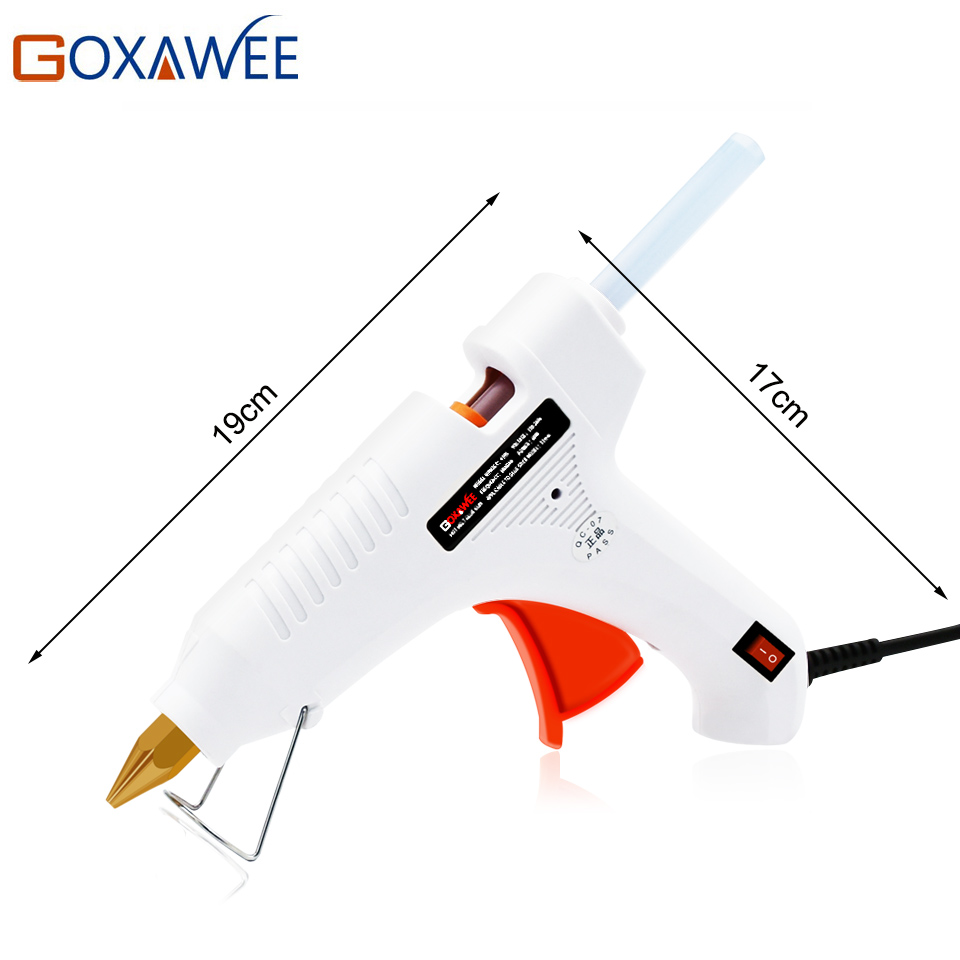 GOXAWEE 20W 80W 105W Hot Melt Electric Heat Glue Gun Brass Nozzle with 10pcs Hot Melt Glue Sticks Craft Repair Home DIY Tools